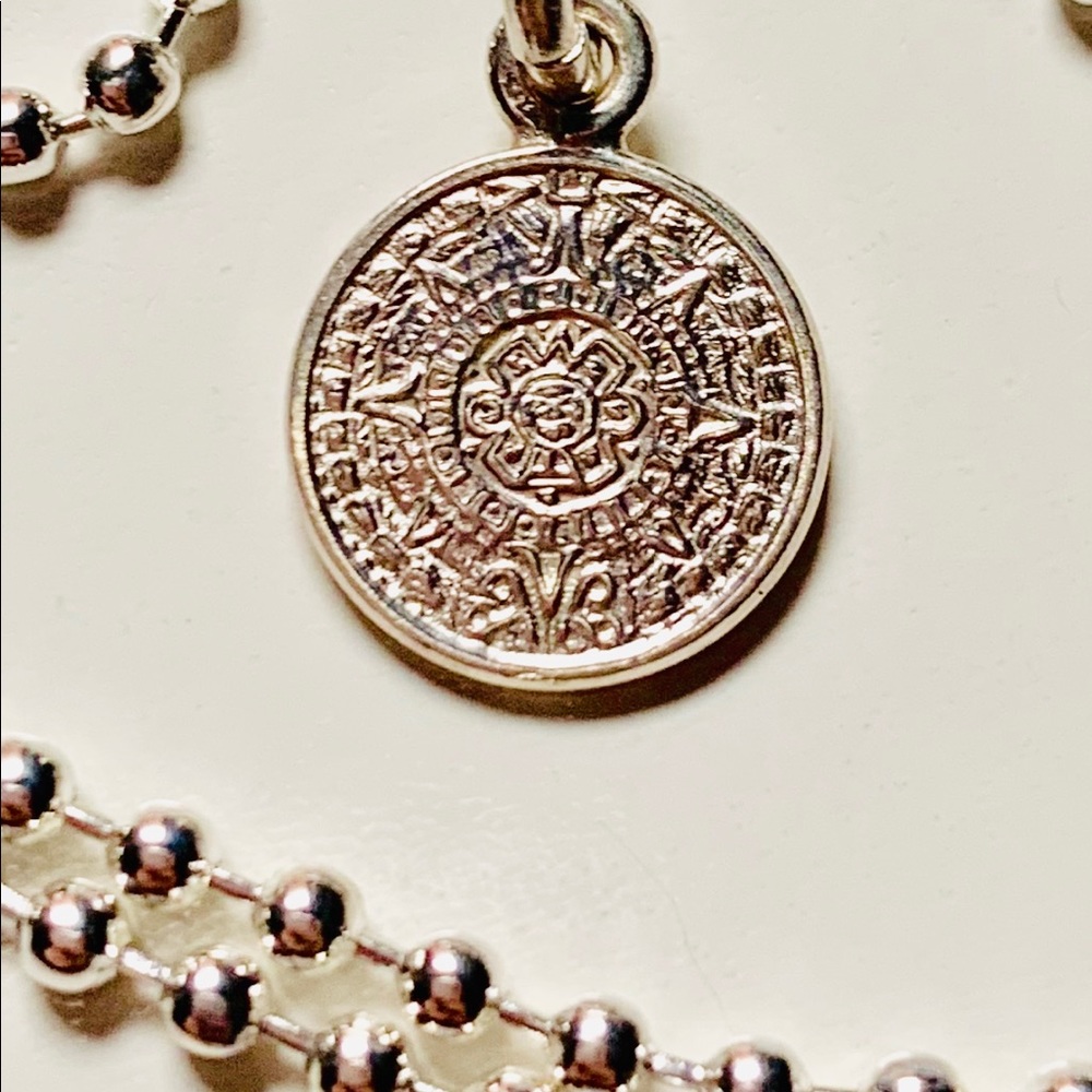 Sterling Silver Mayan Calendar Necklace